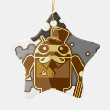 Steampunk Android Weihnachtsbaum Ornamente