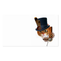 Steampunk Cat Business Card