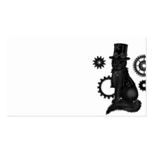 steampunk cat business cards