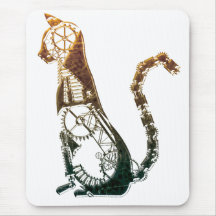 Steampunk cat mousepad