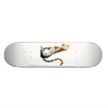 Steampunk cat skateboard