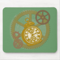 Steampunk Clock and Gears Mousepads