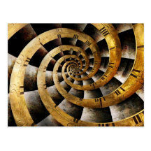 Steampunk - Clock - The flow of time Postcard