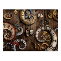 Steampunk - Clock - Time machine Post Cards