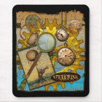 Steampunk Clocks and Time Mousepads