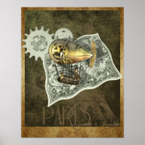 Steampunk Dirigible Air Tour Wall Print
