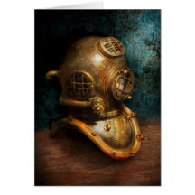 Steampunk - Diving - The diving helmet Greeting Cards