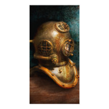 Steampunk - Diving - The diving helmet Customized Photo Card