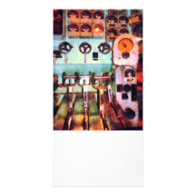 Steampunk - Electrical Control Room Custom Photo Card