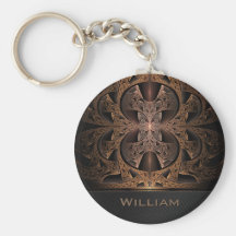 Steampunk Engine Abstract Fractal Artwork Key Chains