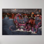 Steampunk - Enteroctopus magnificus roboticus Posters