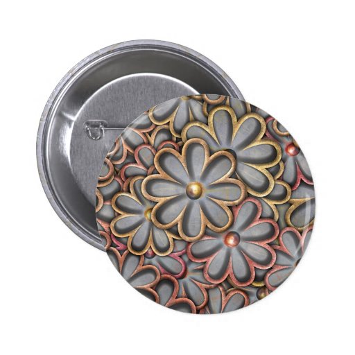 Steampunk flower power badge avec épingle