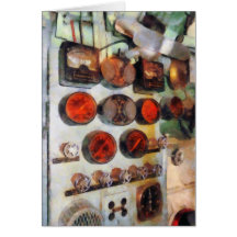 Steampunk - Gauges in Engine Room Greeting Card