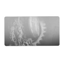 Steampunk - Gear - Hoist and chain Shipping Label