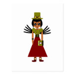 Steampunk Girl Goal Keeper of Time Postcard