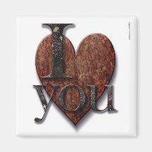 Steampunk I Love You Valentine Fridge Magnets