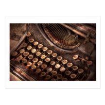 Steampunk - machine à écrire - trop tuckered au ty cartes postales