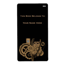 Steampunk Machinery (Brassy) Custom Shipping Label