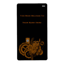 Steampunk Machinery (Copper) Custom Shipping Label