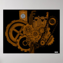 Steampunk Machinery (Copper) Posters