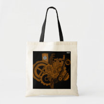 Steampunk Machinery (Copper) Tote Bags