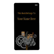 Steampunk Machinery Personalized Shipping Label