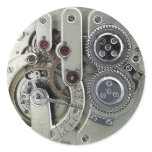 Steampunk moving parts Sticker silver