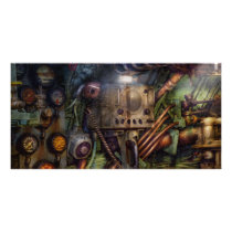 Steampunk - Naval - The comm station Custom Photo Card