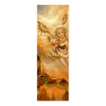 Steampunk Owl and Girl Fantasy Bookmark Business Card Templates