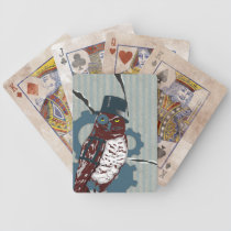 Steampunk Owl & Destroyed Mattress Playing Cards playing cards