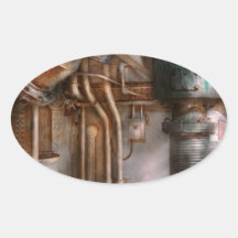 Steampunk - Plumbing - Industrial abstract Oval Stickers