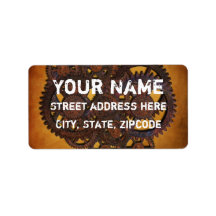 Steampunk Rusty Gears Personalized Address Label