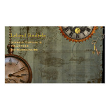 Steampunk Time Machine Business Profile Cards Business Cards