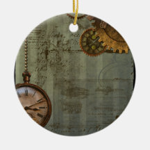 Steampunk Time Machine Christmas Ornaments