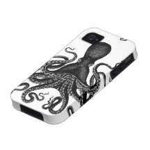 Steampunk Tough Kraken - Victorian Octopus Case-Mate iPhone 4 Cover