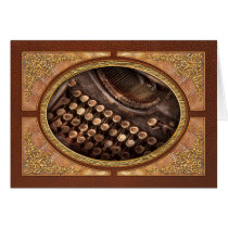 Steampunk - Typewriter - Too tuckered to type Cards