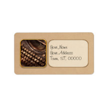 Steampunk - Typewriter - Too tuckered to type Personalized Address Label