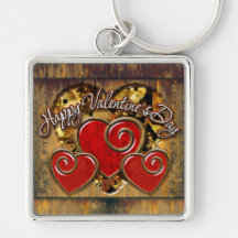 Steampunk Valentine 3 Keychain