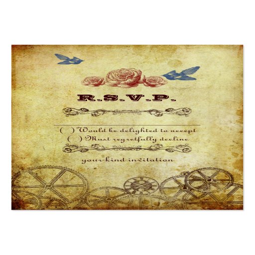 Steampunk victorien épousant la carte de RSVP Cartes De Visite Personnelles