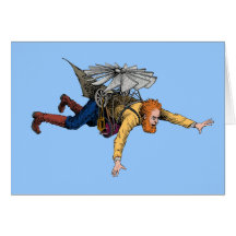 Steampunk Vintage Flying Machine Greeting Card