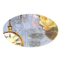 Steampunk & Yellow Roses Sticker