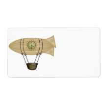 steampunk zeppelin airship custom shipping label
