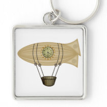 steampunk zeppelin airship key chain
