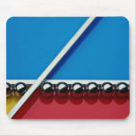 Steel balls and rods on multicolored acrylic mouse pads