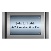 Steel Blue Metal Business Cards