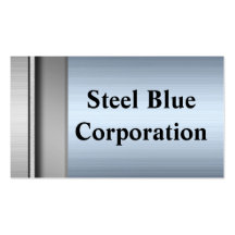 Steel Blue Metal Frame Business Cards