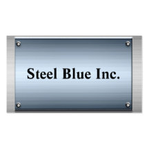 Steel Blue Metal Frame Business Cards