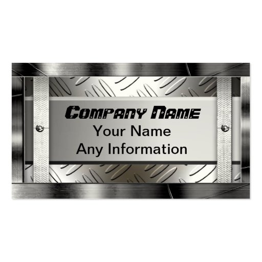 Steel Diamond Pattern Metal Look Business Cards