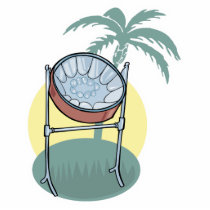 steel drum and palm tree design cut outs