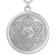 Steel Floral Ohm Design Pendants